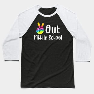 Peace Out Middle School Tie Dye Graduation Class Of 2023 Baseball T-Shirt